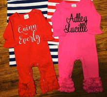Load image into Gallery viewer, Girls Ruffle Romper