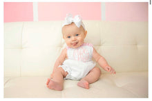 Load image into Gallery viewer, Seersucker Bow Sunsuit