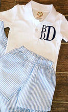 Load image into Gallery viewer, Boys Seersucker Shorts & White Polo