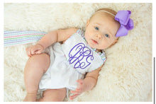 Load image into Gallery viewer, Seersucker Bow Sunsuit