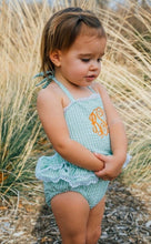 Load image into Gallery viewer, Girls One Piece Seersucker Swimsuit