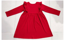 Load image into Gallery viewer, Girls Ruffle Chest Dress -Long Sleeve