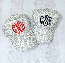 Load image into Gallery viewer, Snow Cheetah Monogrammed Hat- Adult Size