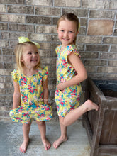 Load image into Gallery viewer, RuffleButts Sunshine Garden Flutter Romper
