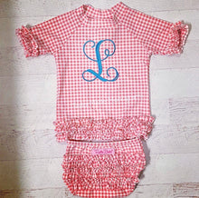 Load image into Gallery viewer, RuffleButts Rash Guard Swimsuit