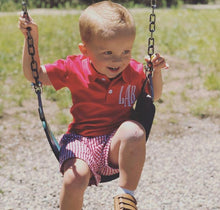 Load image into Gallery viewer, Red Gingham Shorts &amp; Red Polo Set
