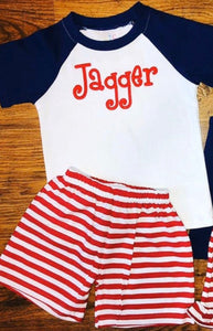 Boys Knit Summer Set w/ Raglan T