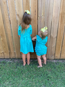 RuffleButts Turquoise Twirl Dress