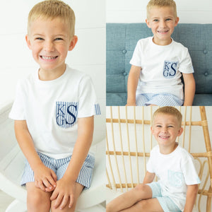 Boys Seersucker Pocket T