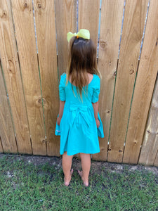 RuffleButts Turquoise Twirl Dress